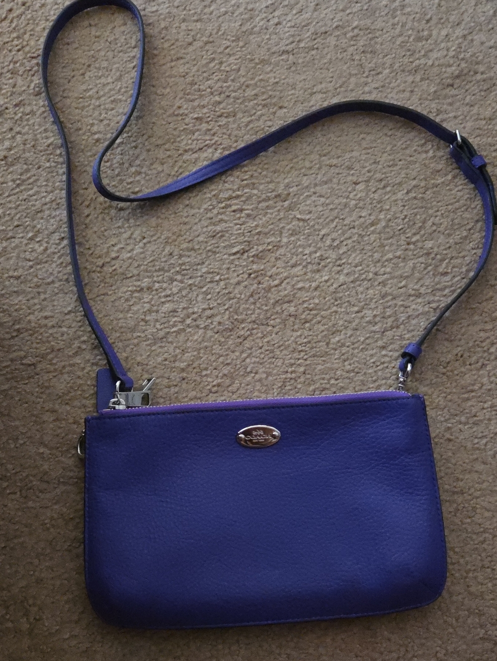 Coach Purple Crossbody Leather Wristlet